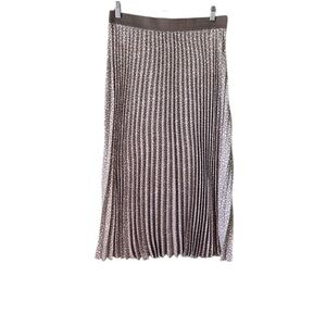 Vince Camuto Women’s Tan Polka Dot Pleated Midi Skirt Medium